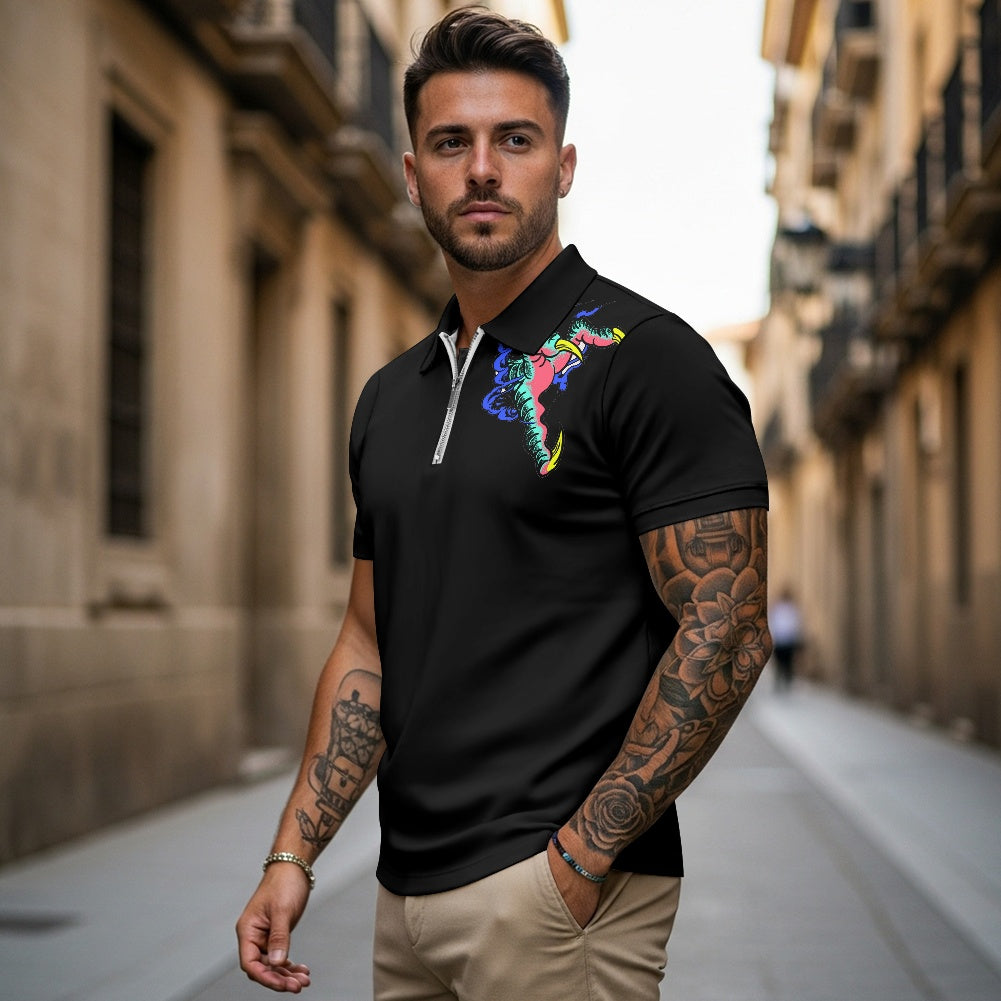 Dragon Lady Zipper Polo Shirt