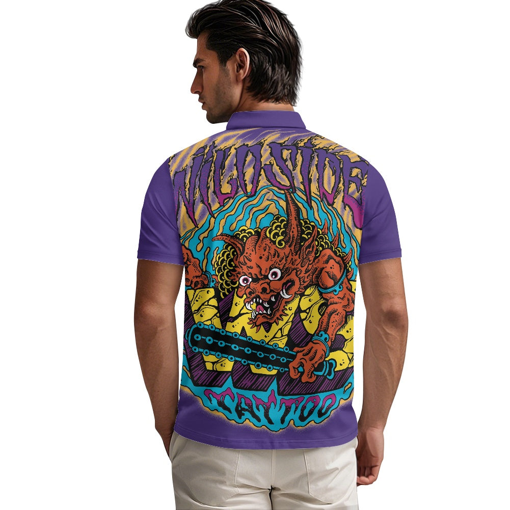ONI Short Sleeve Zip-Up Polo Shirt