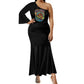 ONI One-shoulder Mermaid Dress with Long Sleeve
