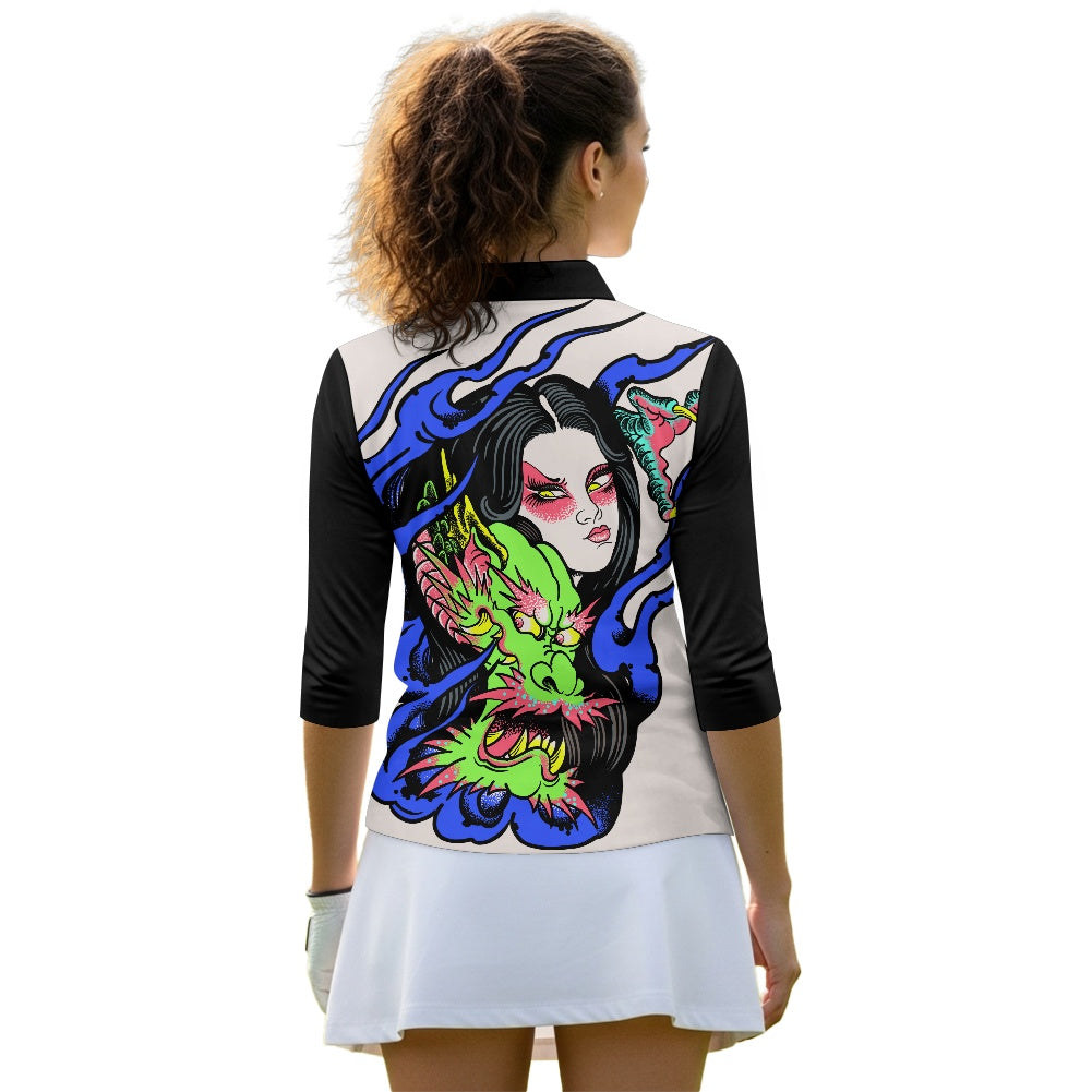 Dragon Lady Women's 3/4 Sleeve Golf Top