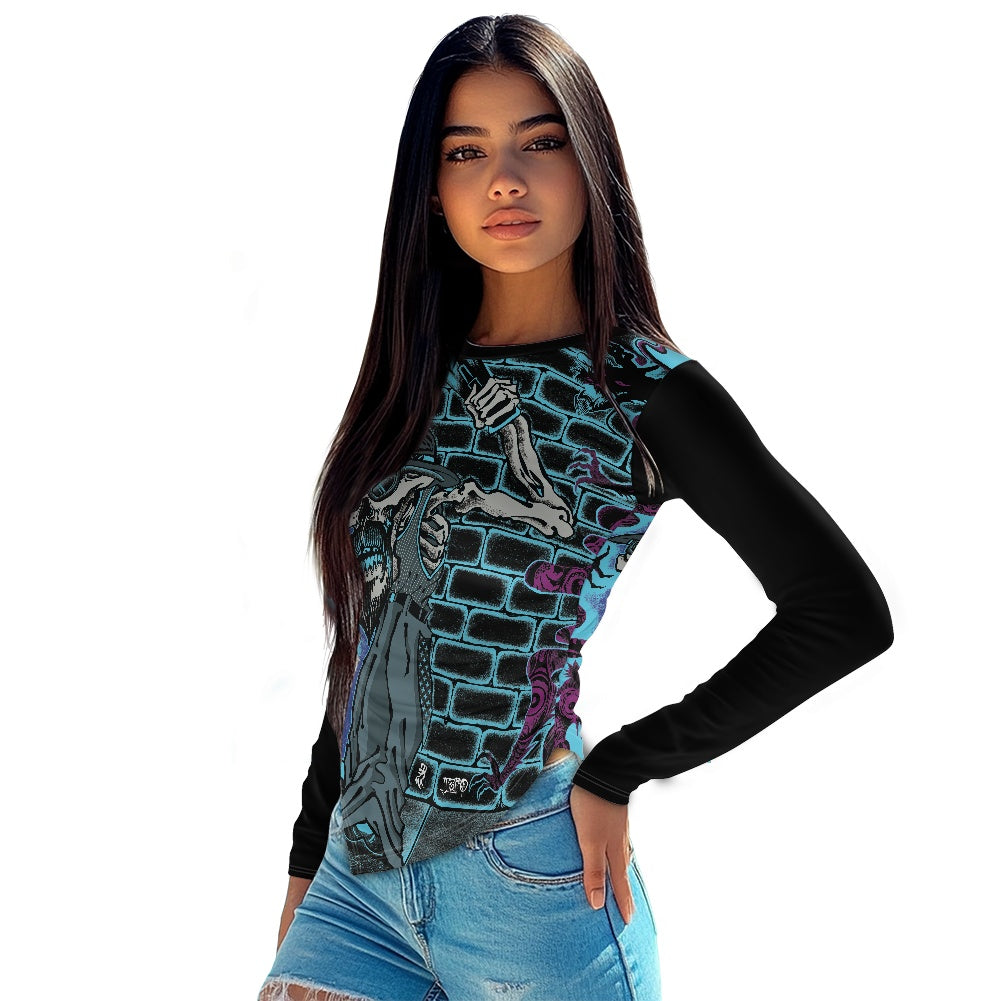 The Last Cholo Long-sleeved round neck irregular slim fit bottoming shirt