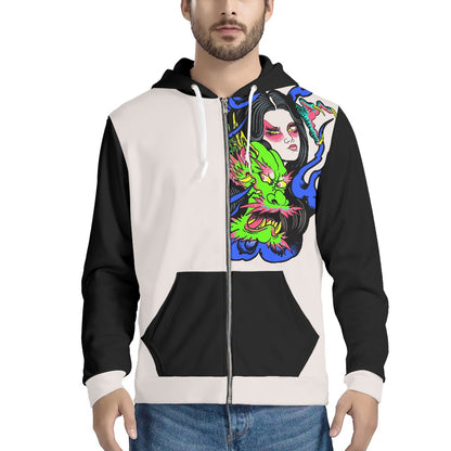 Dragon Lady Men's zip hoodie