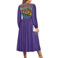 ONI V-Neck Long Sleeve Tie Waist Midi Dress