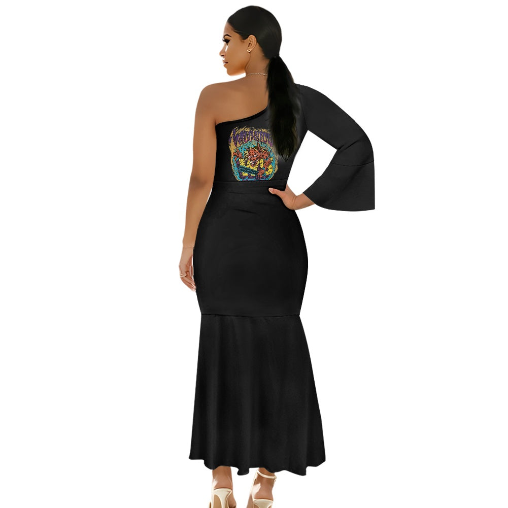 ONI One-shoulder Mermaid Dress with Long Sleeve