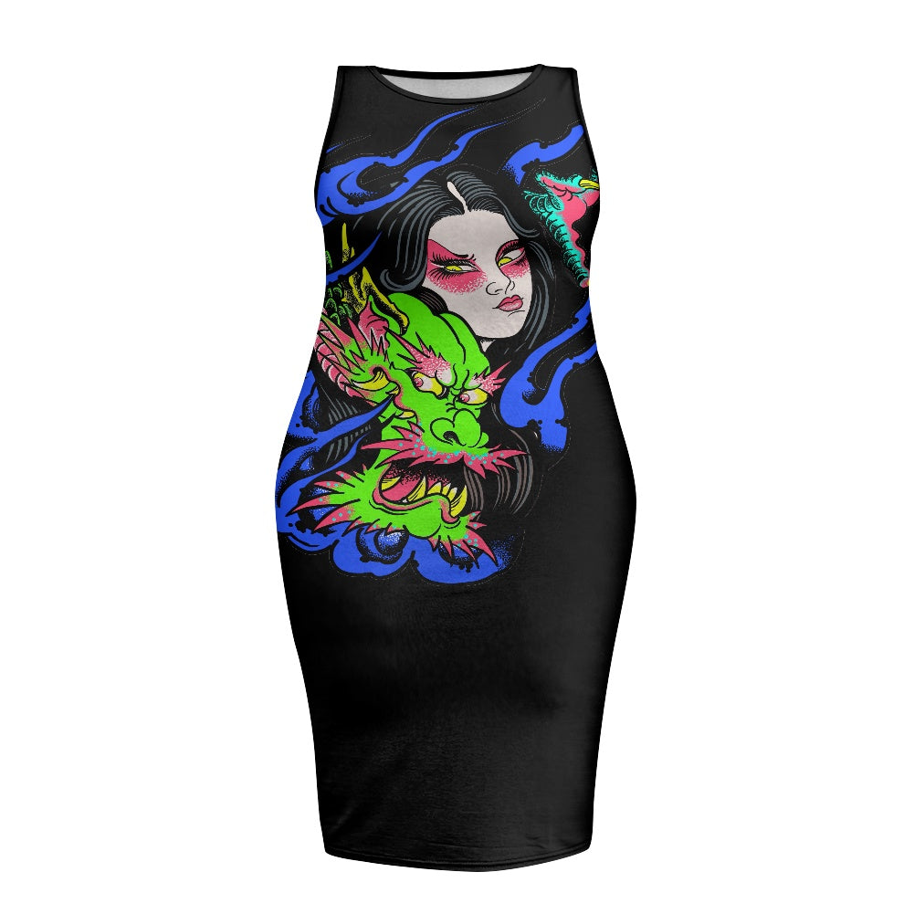 Dragon Lady Women's sleeveless plus size dress