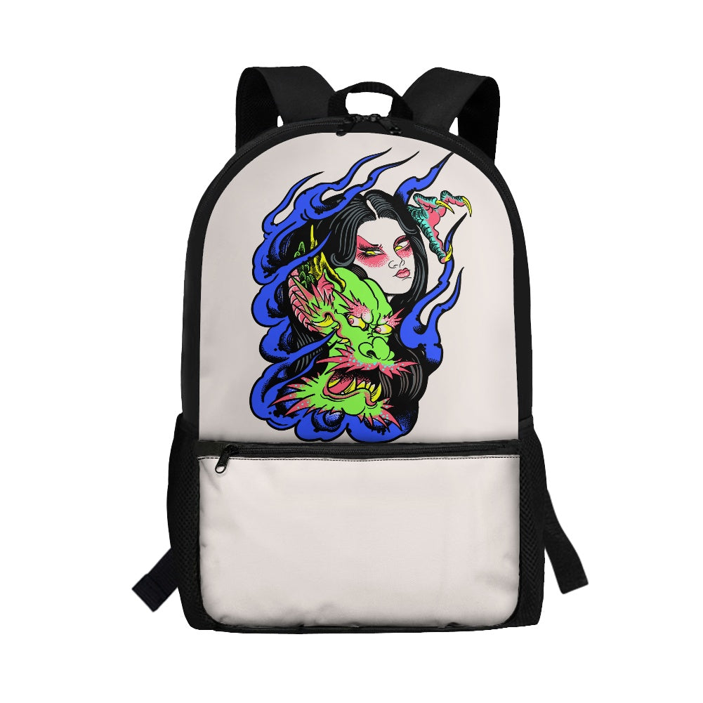 Dragon Lady Polyester School Backpack(Zip version)