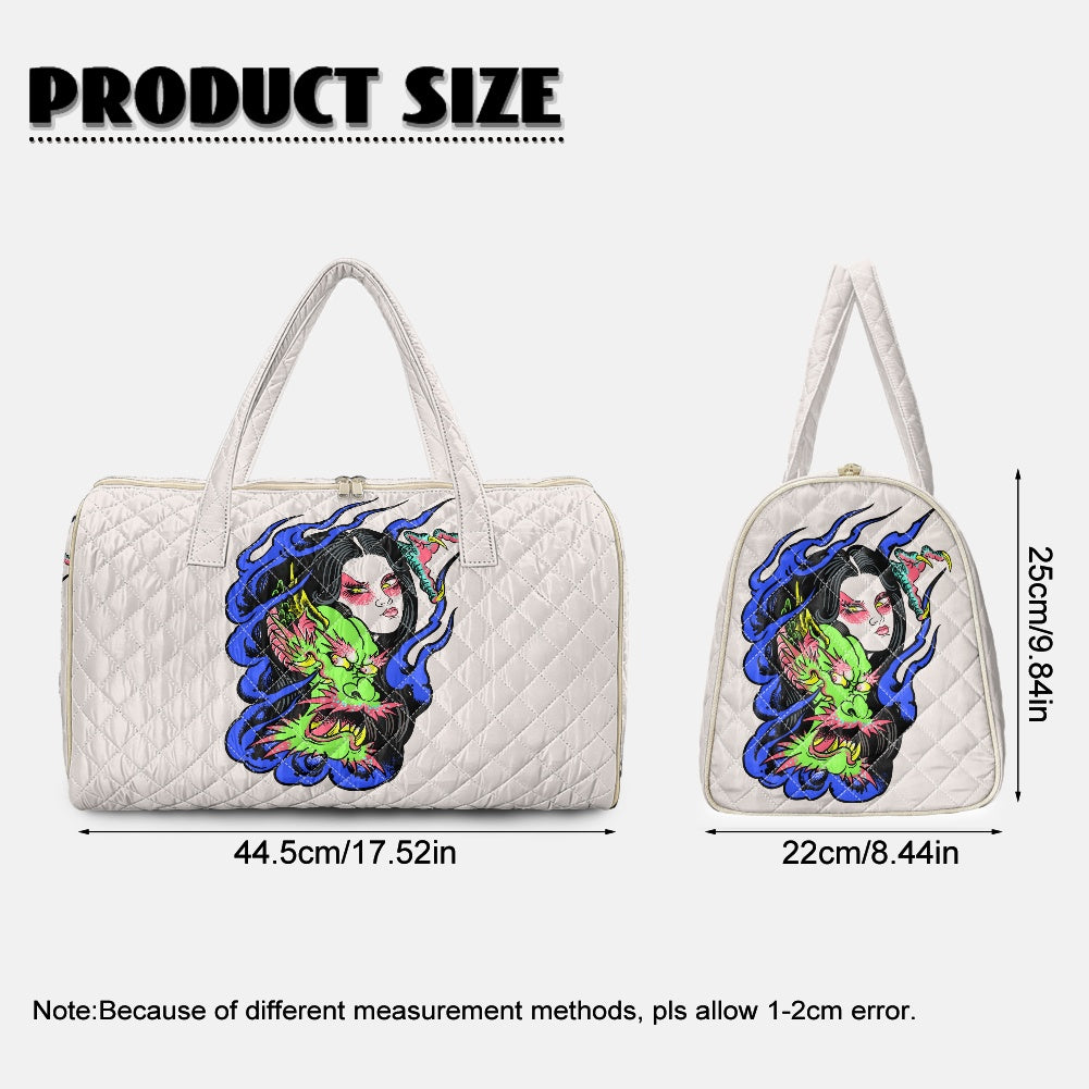 Dragon Lady Simple quilted luggage bag