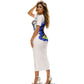 Dragon Lady Women's short-sleeved round-neck long skirt (220g)