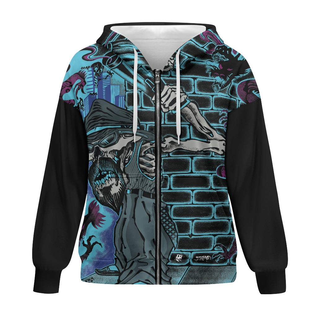The Last Cholo Ladies loose zipper sweatshirt