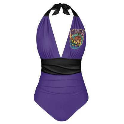ONI All-Over Print Women's High Cut One-piece Swimsuit