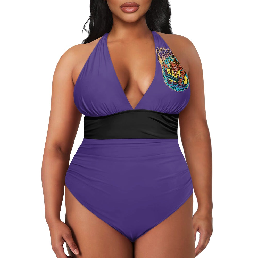 ONI All-Over Print Women's High Cut One-piece Swimsuit