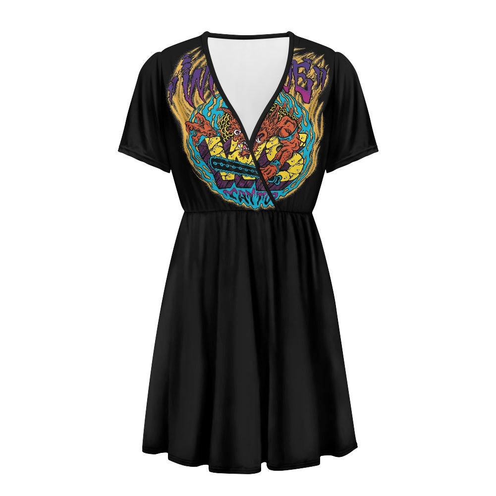 ONI Ladies V-neck short-sleeved dress