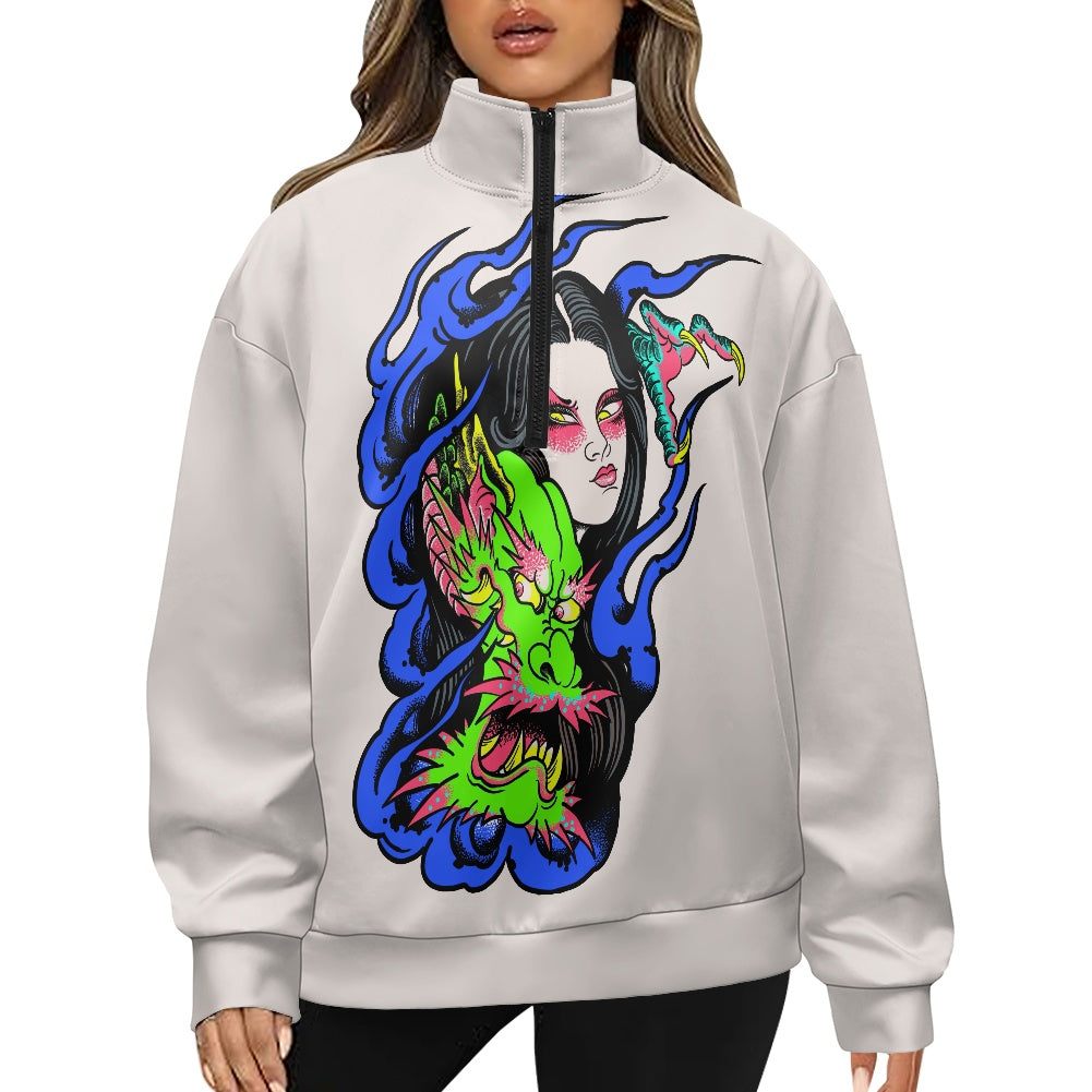 Dragon Lady Women's long sleeve zipper sweatshirt