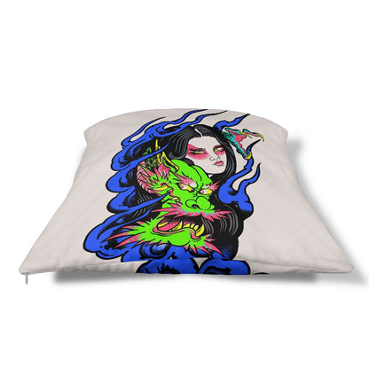 Dragon Lady Brushed Polyester Square Pillowcase