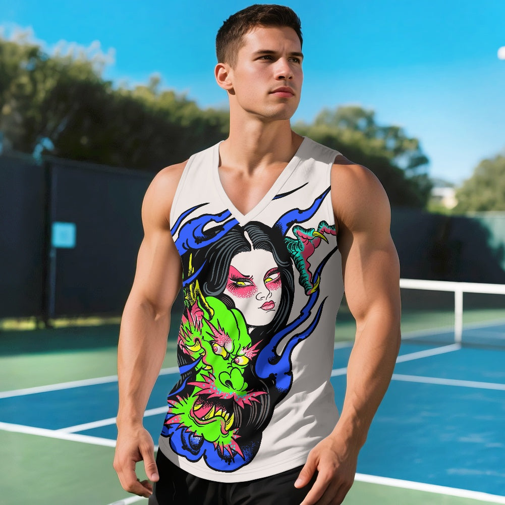 Dragon Lady Men's V-neck vest