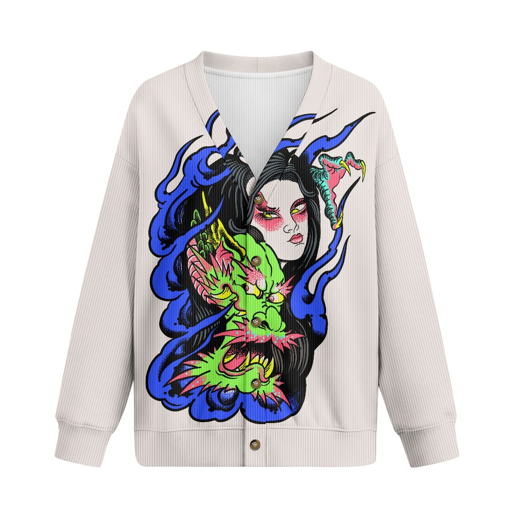 Dragon Lady Women's button-down cardigan knitted jacket