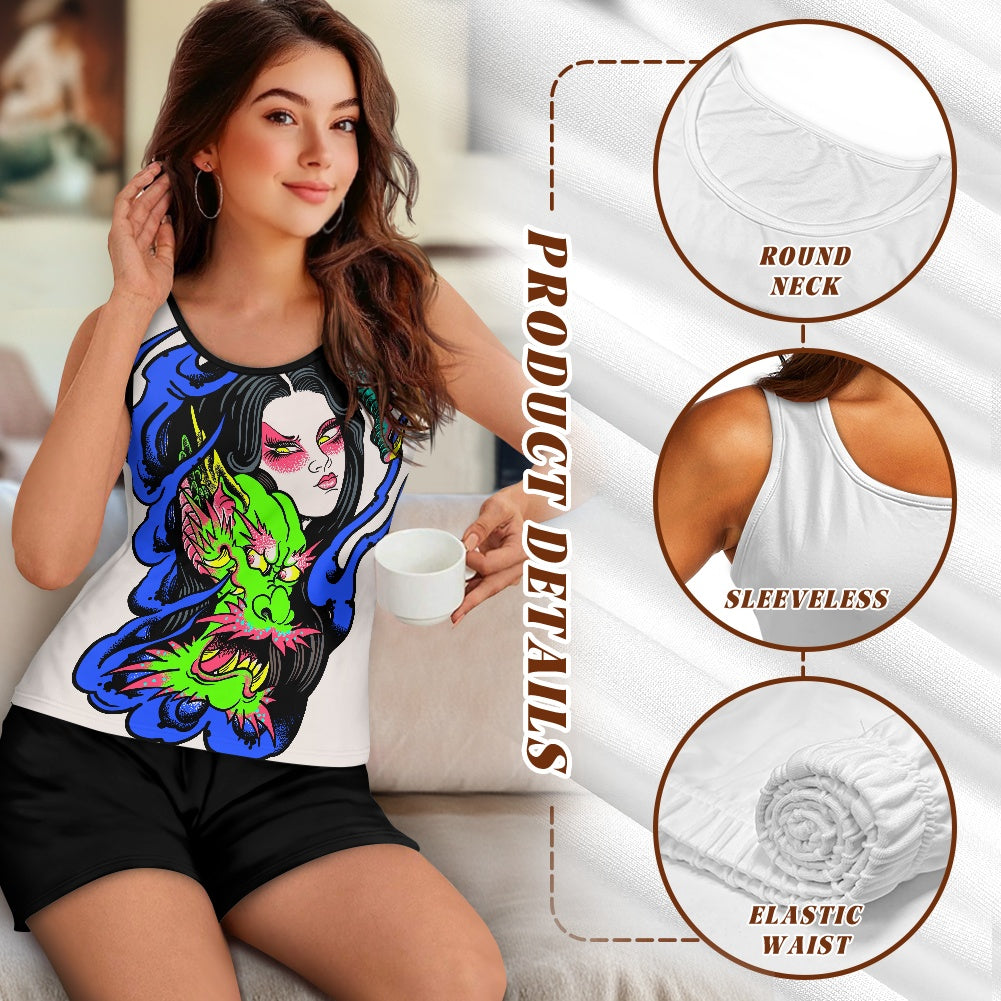 Dragon Lady Women's Sleeveless Pajama Set