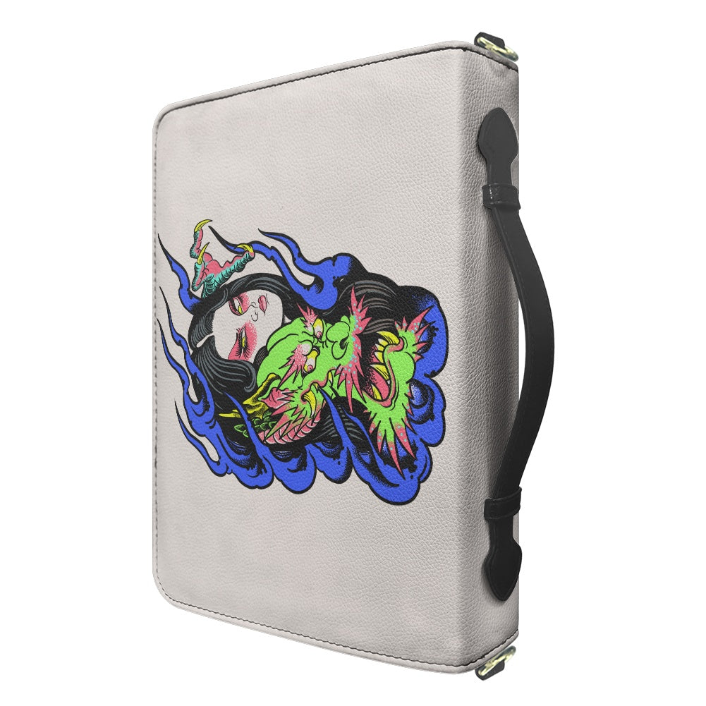 Dragon Lady Litchi pattern PU Bible bag (with shoulder strap)