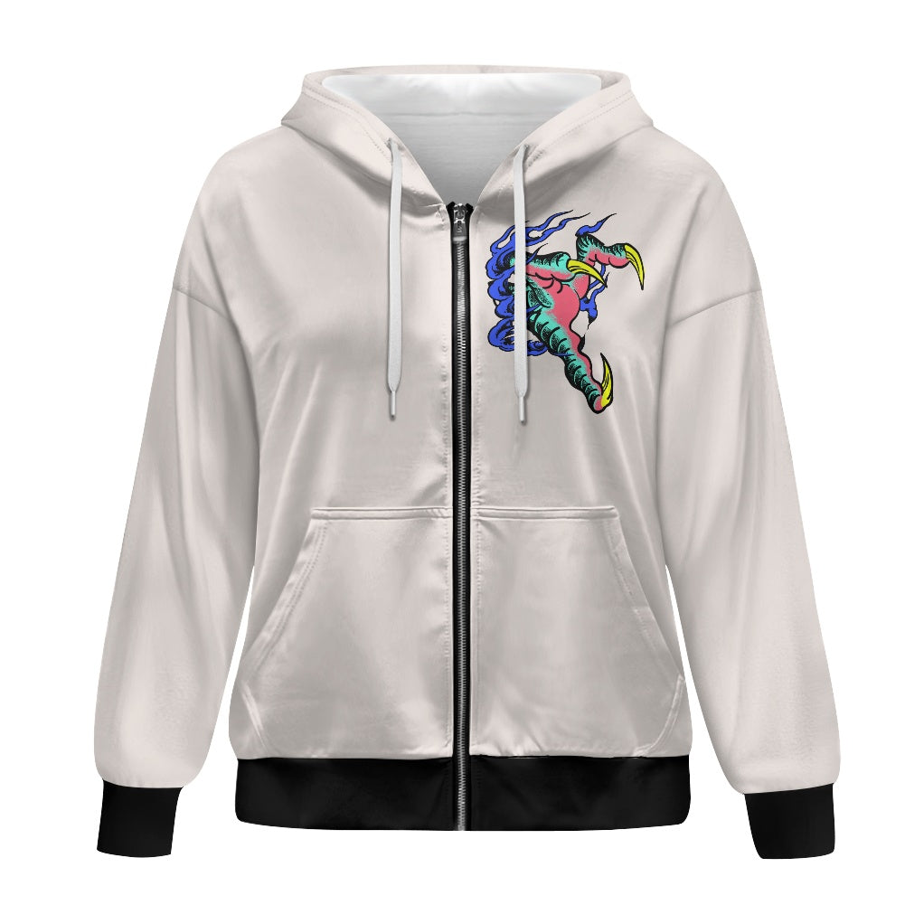 Dragon Lady Ladies loose zipper sweatshirt