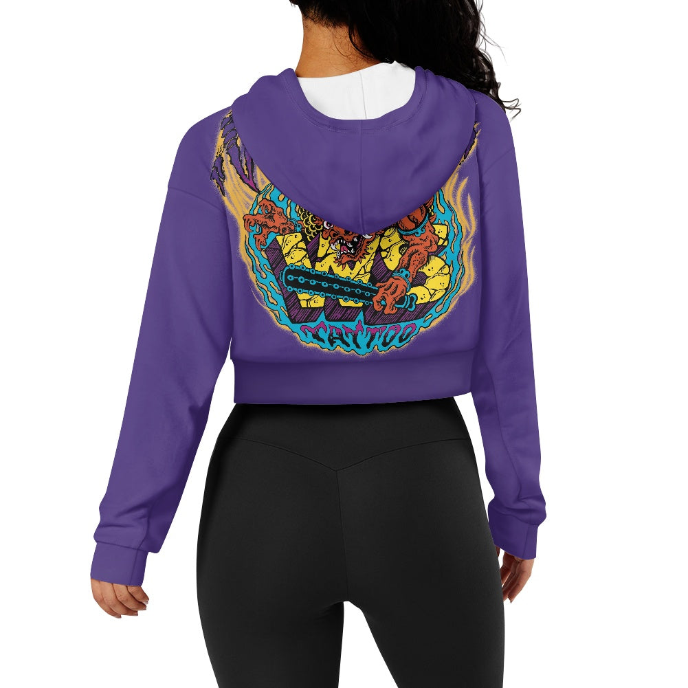 ONI Women's long sleeve short hooded sweatshirt