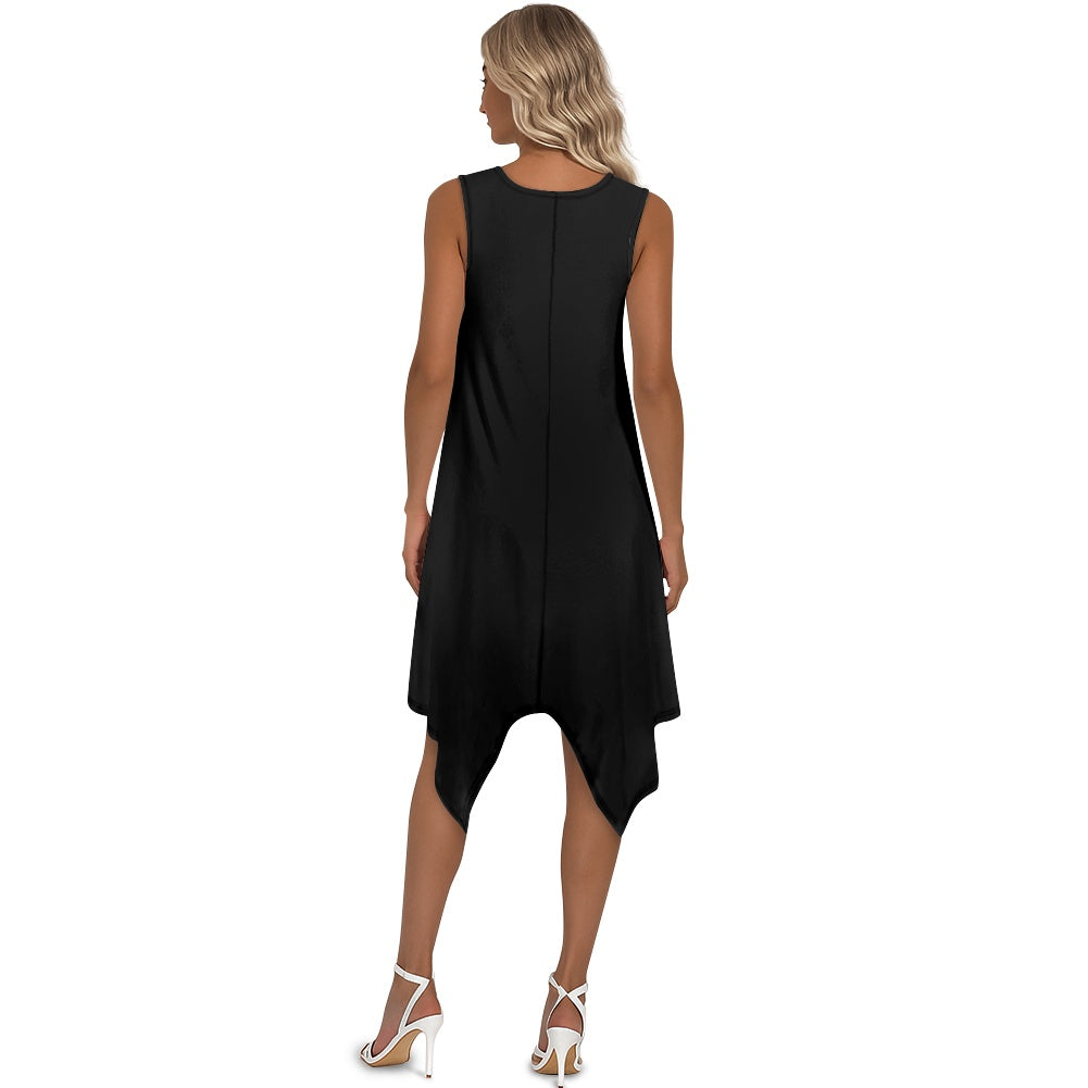 Dragon Lady Women's sleeveless round neck irregular skirt