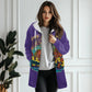 ONI Women's mid-length hooded sweatshirt cardigan