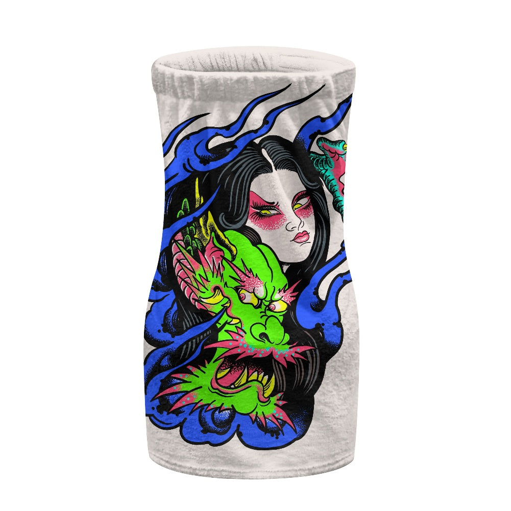 Dragon Lady Women's Velcro Bath Towel with Pocket