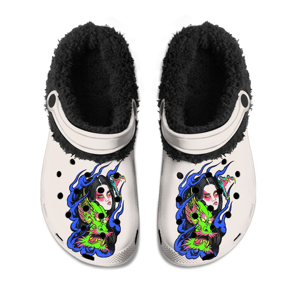 Dragon Lady Fuzzy Crocs