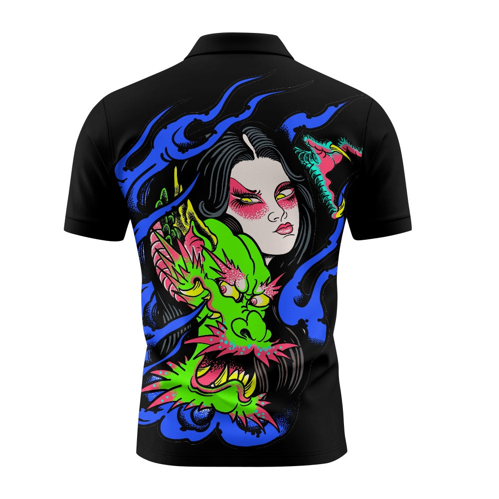 Dragon Lady Zipper Polo Shirt