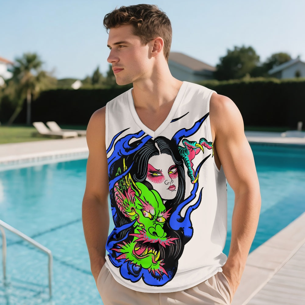 Dragon Lady Men's V-neck vest