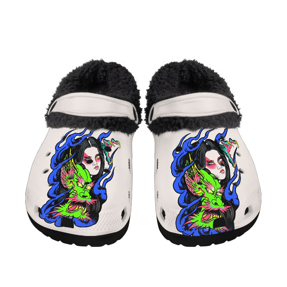 Dragon Lady Fuzzy Crocs