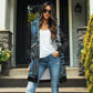 The Last Cholo Women's mid-length hooded sweatshirt cardigan