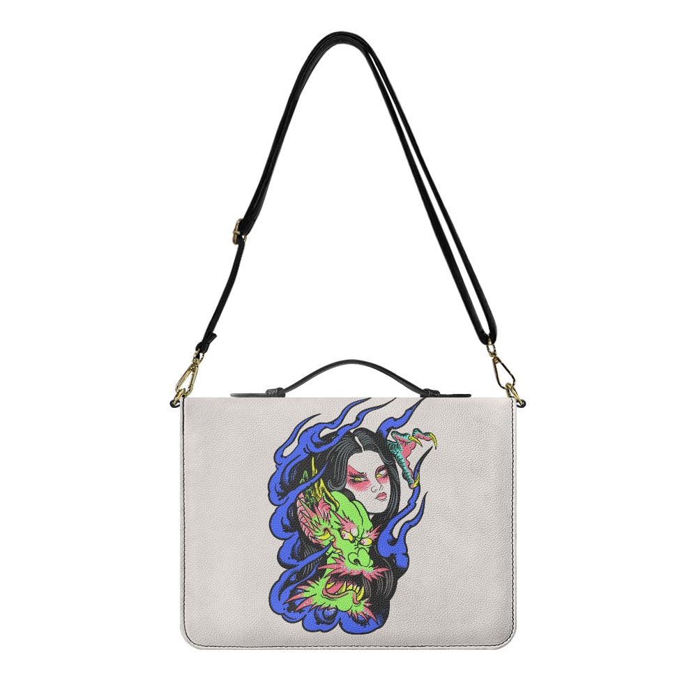 Dragon Lady Litchi pattern PU Bible bag (with shoulder strap)
