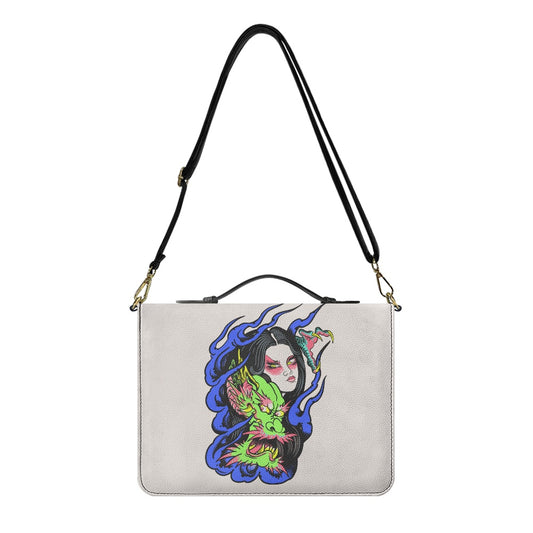 Dragon Lady Litchi pattern PU Bible bag (with shoulder strap)