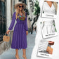 ONI V-Neck Long Sleeve Tie Waist Midi Dress