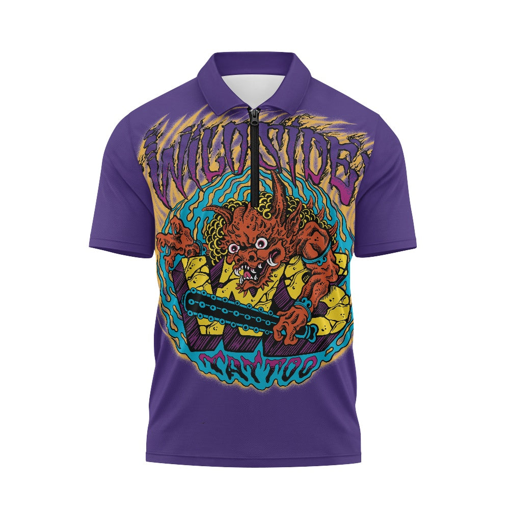 ONI Short Sleeve Zip-Up Polo Shirt