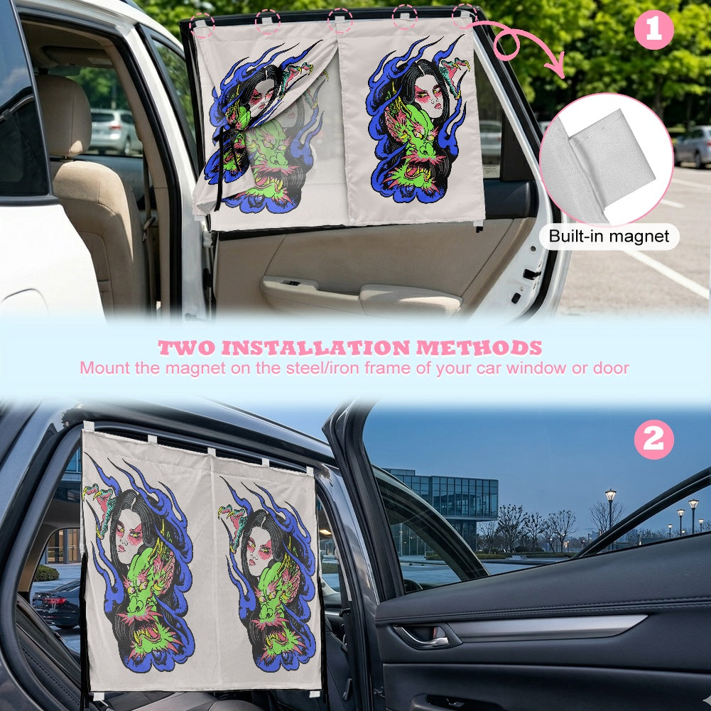 Dragon Lady Car side window sunshades