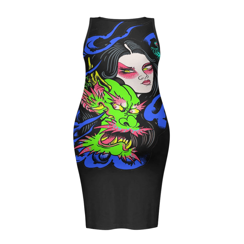 Dragon Lady Women's sleeveless plus size dress