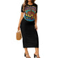 ONI Women's short-sleeved round-neck long skirt (220g)