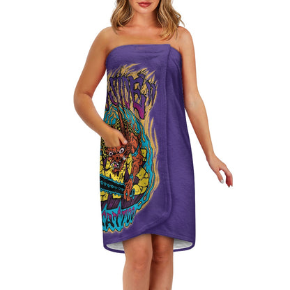 ONI Women's Velcro Bath Towel with Pocket