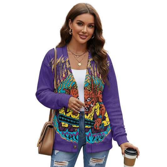 ONI Women's button-down cardigan knitted jacket