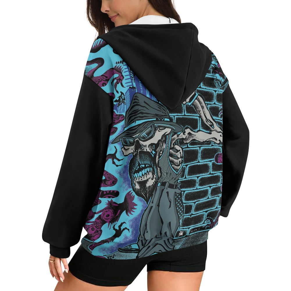 The Last Cholo Ladies loose zipper sweatshirt