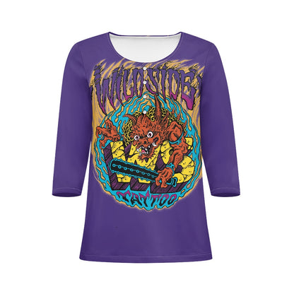 ONI Women's three quarter sleeve top(with buttons)