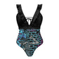 The Last Cholo Women's Ruffled Lace Up One-Piece Swimsuit