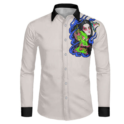 Dragon Lady Men's long-sleeved shirts