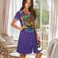 ONI Short-sleeved round-neck button nightdress