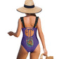 ONI Women's Ruffled Lace Up One-Piece Swimsuit