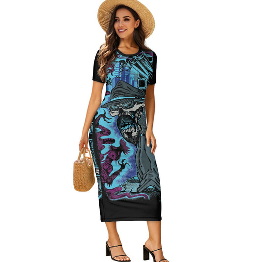 The Last Cholo Women's short-sleeved round-neck long skirt (220g)