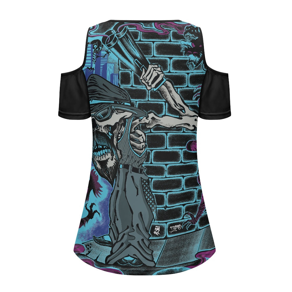 The Last Cholo Off-the-shoulder short-sleeved T-shirt