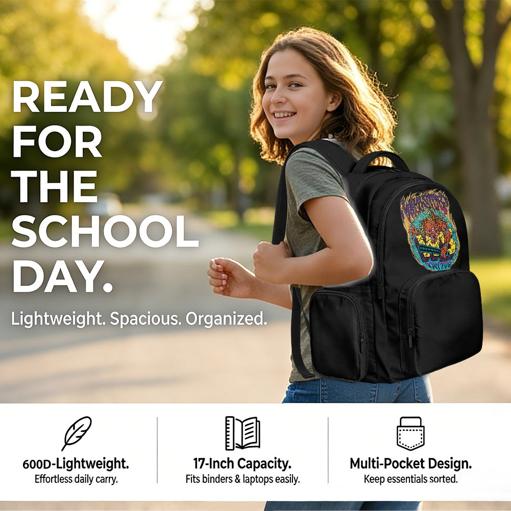 ONI 17-inch 600D Multi-Pocket Lightweight Backpack